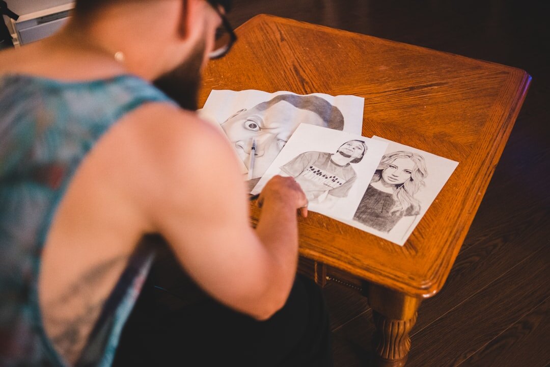 person searching old photos